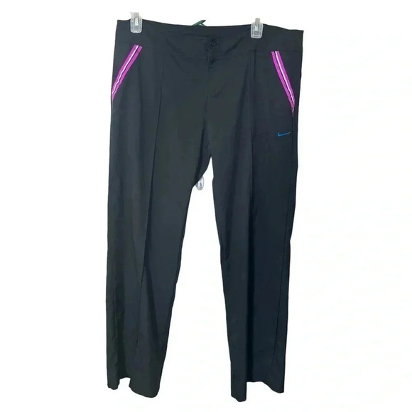 Nike Pants Track Pants Black Wide Leg Performance Golf Activewear Casual Summer - Picture 1 of 8